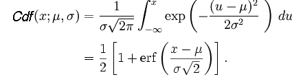 cumulative distribution function